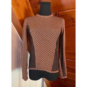 Rag & Bone Amanda Metallic Copper Knit Long Sleeve Crewneck Sweater sz S